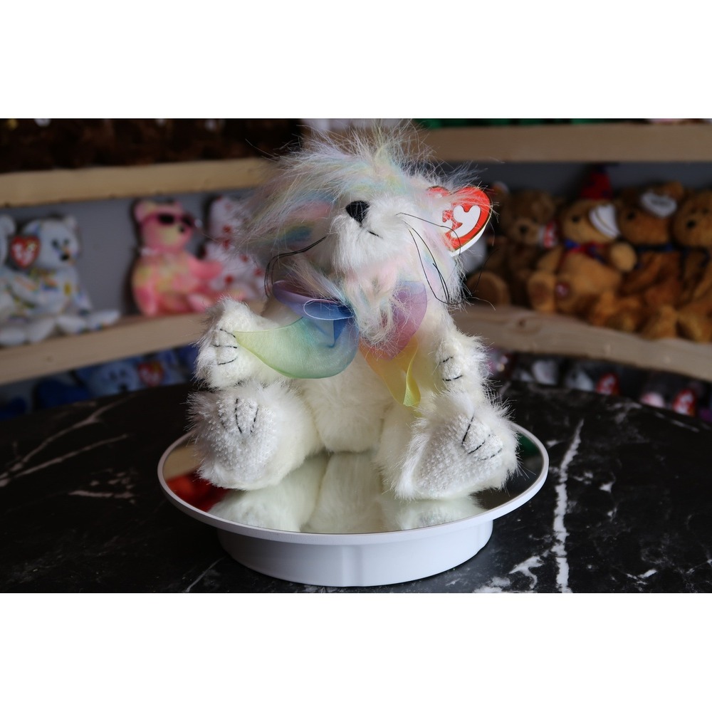 Ty Attic Treasures Majesty the Lion White Rainbow Mane Plush Stuffed Animal 2002